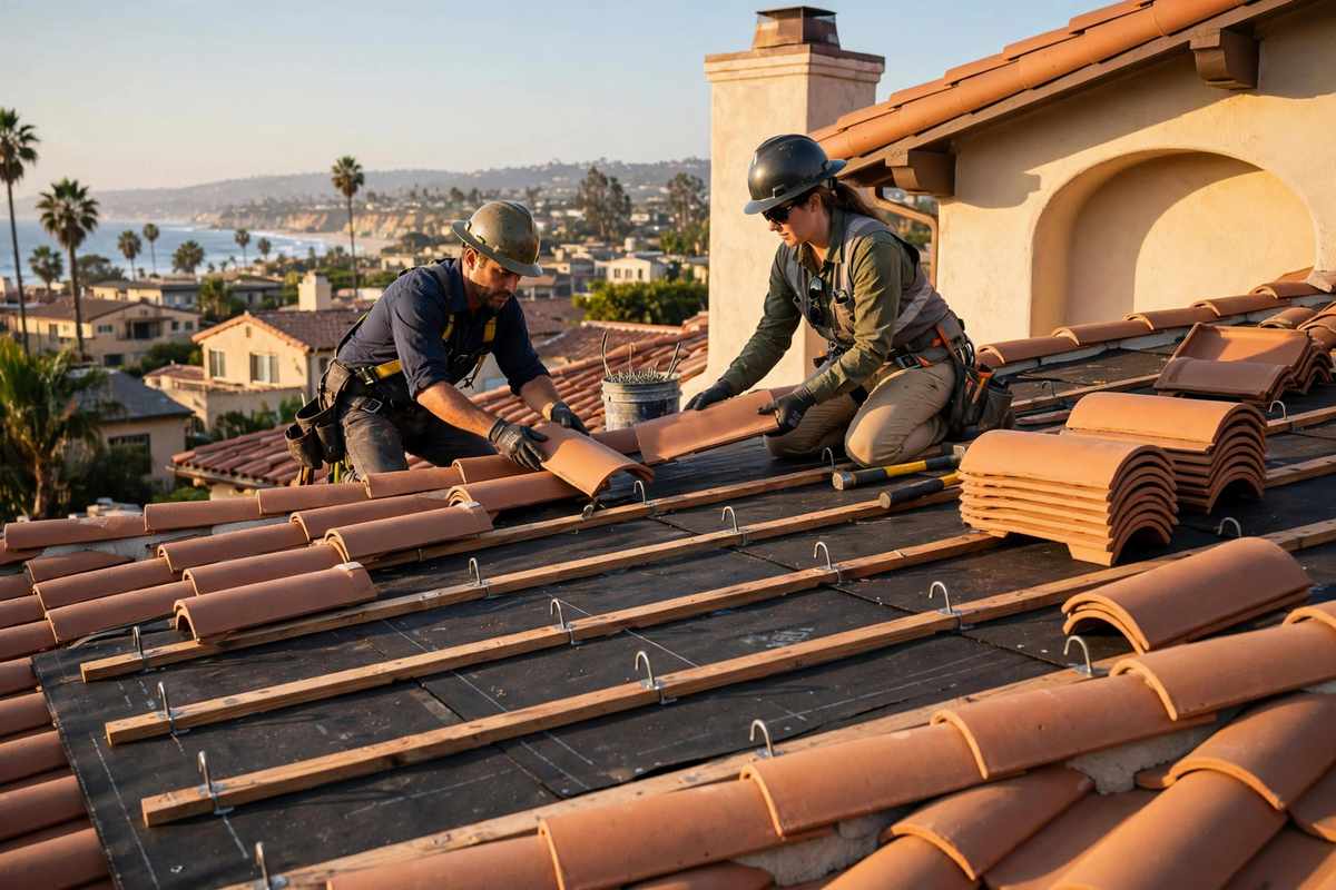 Roofing on the Del Rey / Culver City Edge, Los Angeles, CA — Residential street and rooftops in Del Rey / Culver City Edge California
