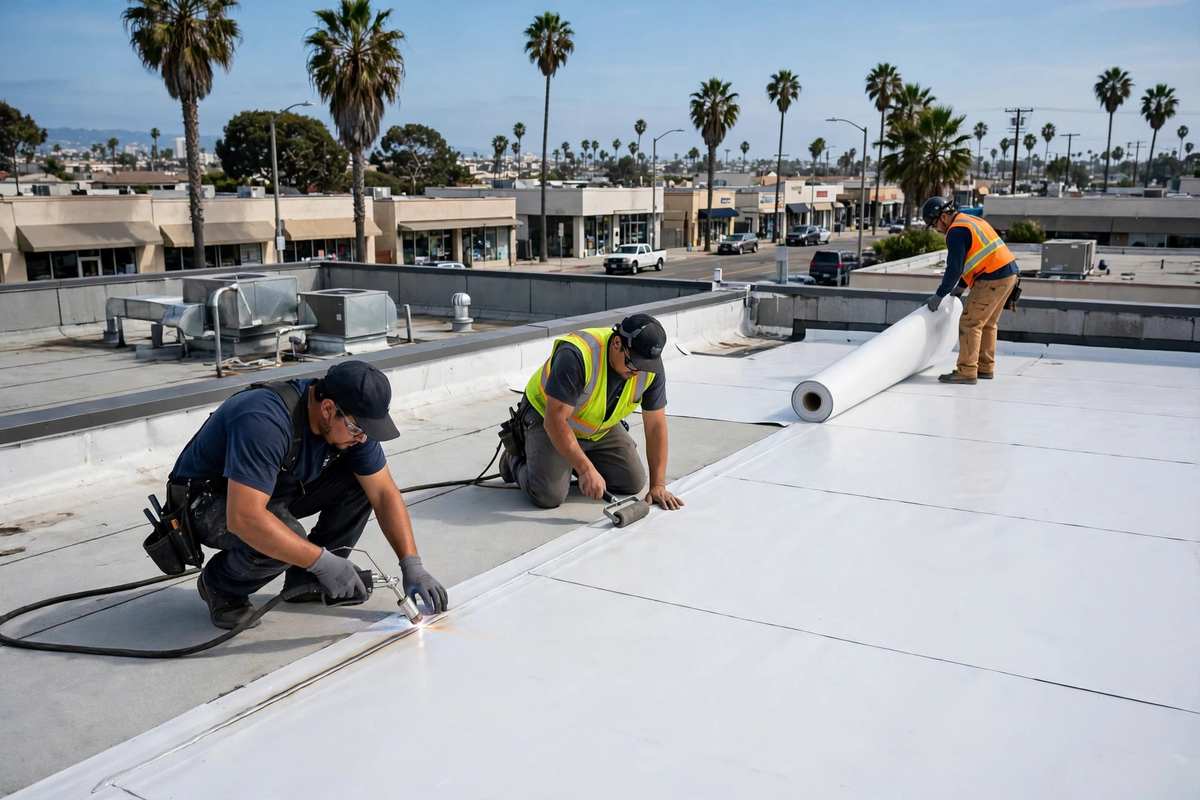 Roofing in Loyola Village, Westchester, CA — Residential street and rooftops in Loyola Village California